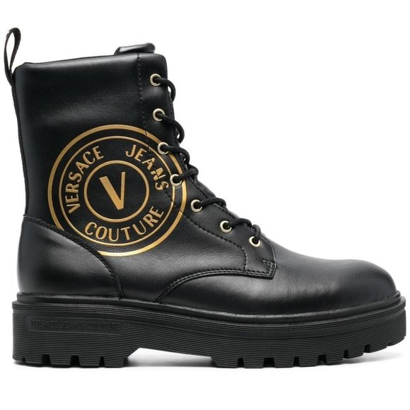 Versace Other - Versace Jeans Couture logo-print leather combat boots